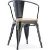 Sedia da pranzo con braccioli - Legno e acciaio - Stylix image 7