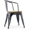 Sedia da pranzo con braccioli - Legno e acciaio - Stylix image 7