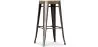 Sgabello da bar - Design industriale - Acciaio e legno - 76cm - Stylix image 7