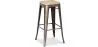 Sgabello da bar - Design industriale - Acciaio e legno - 76cm - Stylix image 7