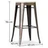 Sgabello da bar - Design industriale - Acciaio e legno - 76cm - Stylix image 7
