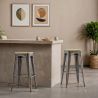Sgabello da bar - Design industriale - Acciaio e legno - 76cm - Stylix image 7