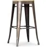 Sgabello da bar - Design industriale - Acciaio e legno - 76cm - Stylix image 7