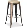 Sgabello da bar - Design industriale - Acciaio e legno - 76cm - Stylix image 7