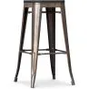Sgabello da bar - Design industriale - Legno e metallo - 76cm - Stylix image 7