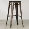 Sgabello da bar - Design industriale - Legno e metallo - 76cm - Stylix image 7