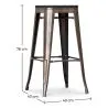 Sgabello da bar - Design industriale - Legno e metallo - 76cm - Stylix image 7