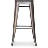 Sgabello da bar - Design industriale - Legno e metallo - 76cm - Stylix image 7