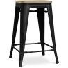 Sgabello da bar di design industriale - Legno e acciaio - 61 cm - Stylix image 7