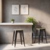 Sgabello da bar di design industriale - Legno e acciaio - 61 cm - Stylix image 7