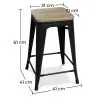 Sgabello da bar di design industriale - Legno e acciaio - 61 cm - Stylix image 7