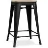 Sgabello da bar di design industriale - Legno e acciaio - 61 cm - Stylix image 7