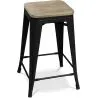 Sgabello da bar di design industriale - Legno e acciaio - 61 cm - Stylix image 7