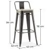 Sgabello da bar con schienale - Design industriale - 76 cm - Stylix image 7