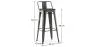 Sgabello da bar con schienale - Design industriale - Legno e acciaio - 76cm - Stylix image 7