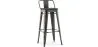 Sgabello da bar con schienale - Design industriale - Legno e acciaio - 76cm - Stylix image 7