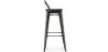Sgabello da bar con schienale - Design industriale - Legno e acciaio - 76cm - Stylix image 7
