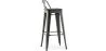 Sgabello da bar con schienale - Design industriale - Legno e acciaio - 76cm - Stylix image 7