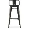 Sgabello da bar con schienale - Design industriale - Legno e acciaio - 76cm - Stylix image 7