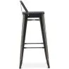 Sgabello da bar con schienale - Design industriale - Legno e acciaio - 76cm - Stylix image 7