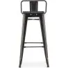 Sgabello da bar con schienale - Design industriale - Legno e acciaio - 76cm - Stylix image 7