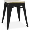 Sgabello di design industriale - Legno e metallo - 45cm - Stylix image 7