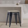 Sgabello di design industriale - Legno e metallo - 45cm - Stylix image 7