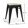 Sgabello di design industriale - Legno e metallo - 45cm - Stylix image 7
