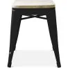 Sgabello di design industriale - Legno e metallo - 45cm - Stylix image 7