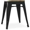 Sgabello di design industriale - Legno e metallo - 45cm - Stylix image 7