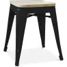 Sgabello di design industriale - Legno e metallo - 45cm - Stylix image 7