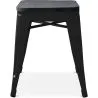 Sgabello di design industriale - Legno e acciaio - 46cm - Stylix image 7
