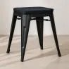 Sgabello di design industriale - Legno e acciaio - 46cm - Stylix image 7