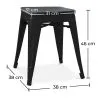 Sgabello di design industriale - Legno e acciaio - 46cm - Stylix image 7