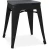 Sgabello di design industriale - Legno e acciaio - 46cm - Stylix image 7