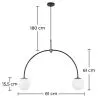 Lampada a Soffitto a Sfera di Vetro - Lampada a Sospensione a 2 Bracci - Josephine image 7