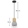 Lampada a soffitto in legno e cemento - Lampada a sospensione in Stile Scandinavo - Minnie image 7