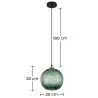 Lampada da soffitto dal design vintage - Lampada a sospensione a sfera verde - Viola image 7