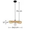 Lampada a soffitto in bambù - Lampada a sospensione stile Boho Bali - Noila image 7