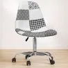 Sedia da ufficio con rotelle - Sedia da scrivania rivestita in patchwork bianco e nero - Denisse image 7