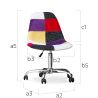 Sedia da Ufficio con Rotelle - Sedia da Scrivania - Rivestita in Patchwork - Tessa image 7