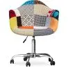 Sedia da ufficio con braccioli - Sedia da scrivania con ruote - Rivestita in patchwork - Patty image 7