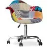 Sedia da ufficio con braccioli - Sedia da scrivania con ruote - Rivestita in patchwork - Patty image 7
