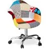 Sedia da ufficio con braccioli - Sedia da scrivania con ruote - Rivestita in patchwork - Patty image 7