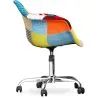 Sedia da ufficio con braccioli - Sedia da scrivania con ruote - Rivestita in patchwork - Patty image 7