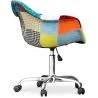 Sedia da ufficio con braccioli - Sedia da scrivania con ruote - Rivestita in patchwork - Patty image 7