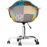 Sedia da ufficio con braccioli - Sedia da scrivania con ruote - Rivestita in patchwork - Patty image 7