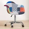 Sedia da ufficio con braccioli - Sedia da scrivania con ruote - Rivestita in patchwork - Pixi image 7