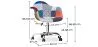 Sedia da ufficio con braccioli - Sedia da scrivania con ruote - Rivestita in patchwork - Pixi image 7