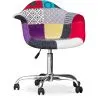 Sedia da ufficio con braccioli - Sedia da scrivania con ruote - Rivestita in patchwork - Ray image 7